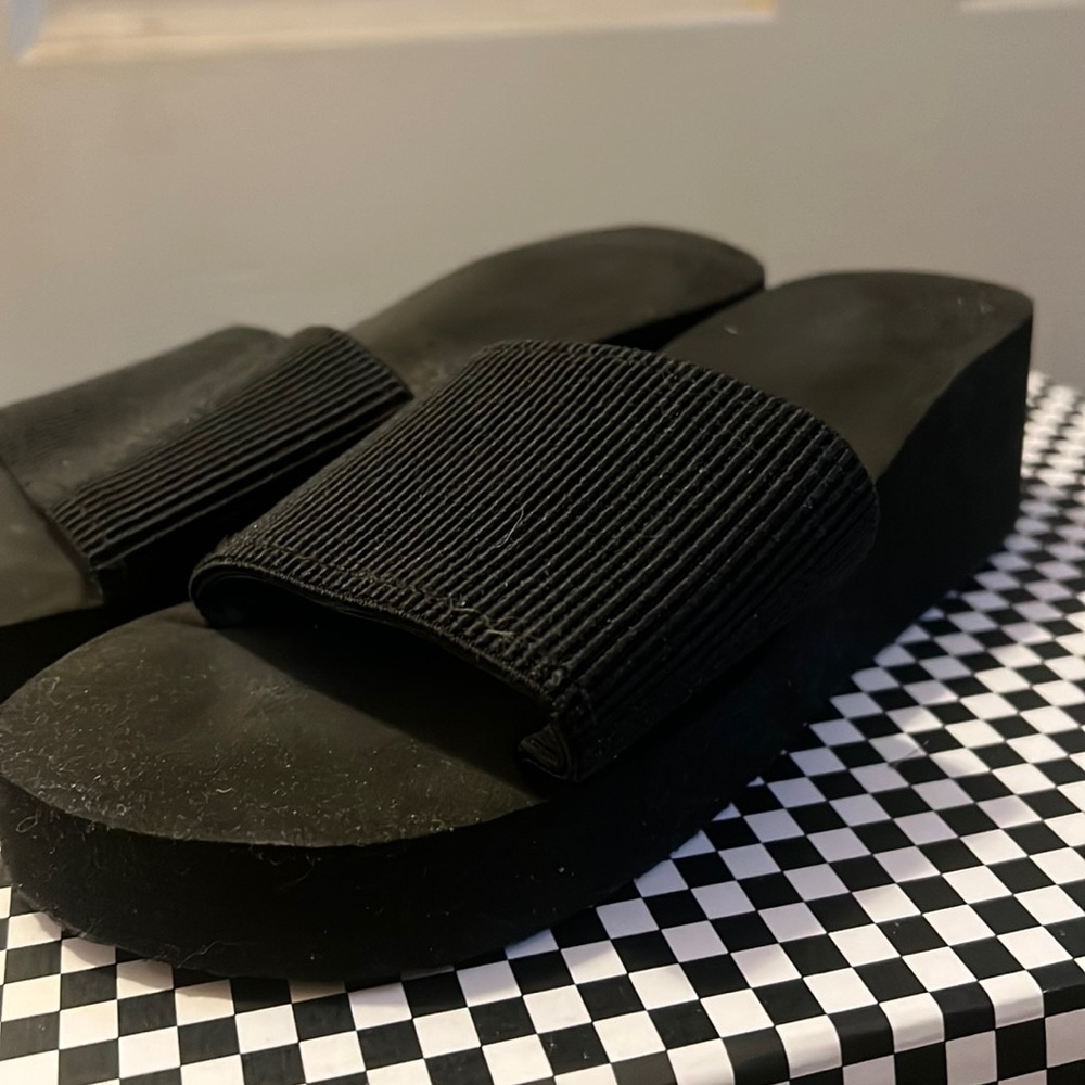 Black platform sandals
